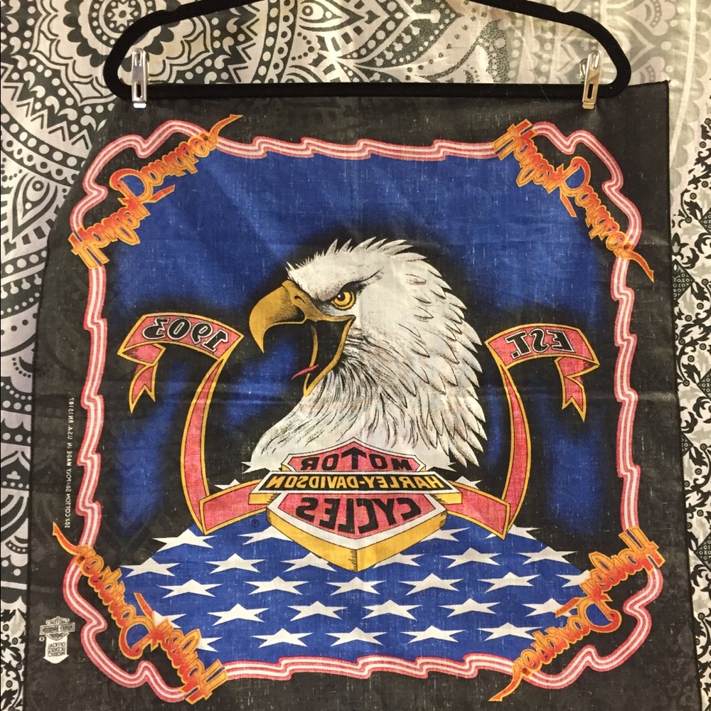 Vintage Harley Davidson square scarf hanky ✌⚡️ - Picture 8 of 8